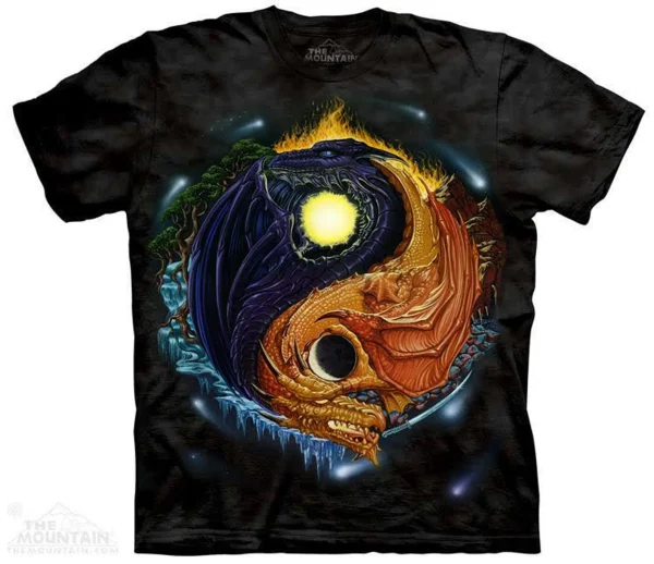 Ejderha yin yang t-shirt